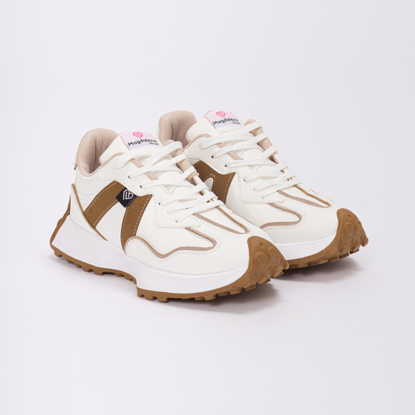 Zapatillas Chunky Vera blanco- camel